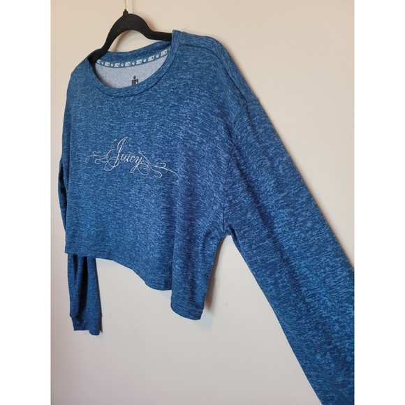 Juicy Couture Womens Long Sleeve Cropped Sleepwear Shirt Pajama Top Size Large - Picture 4 of 8